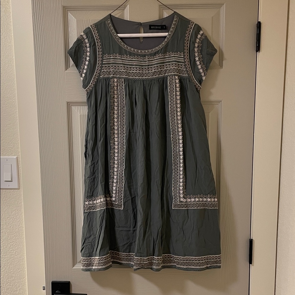Mikarose Green Short Sleeve Dress